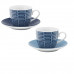 CAIRO SET 4 TAZZINE C/PIATTINO AZZURRO (4pz)